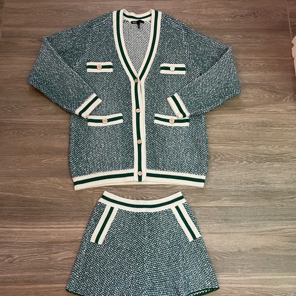 Maje Maitresse Metallic Threaded Cardigan SET - Picture 4 of 6